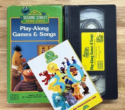 Sesame Street: Play Along Games Songs 1986 VHS Tape Bert And Ernie Kids Cartoon