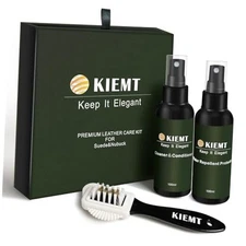 KIEMT Premium Suede and Nubuck Care kit,Leather Cleaner and Conditioner,Water 