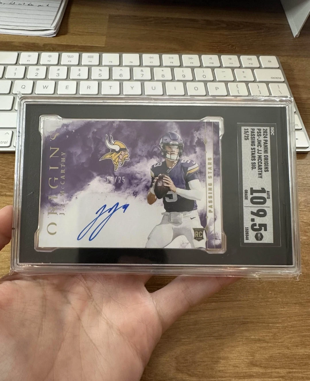 JJ McCarthy Panini Origins Passing Stars Signatures #PSSJMC Base