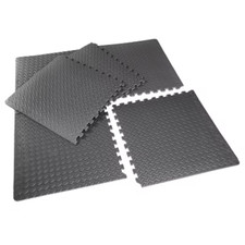Cap Barbell Anti-Microbial Puzzle Gym Floor Mat - Black 6pc