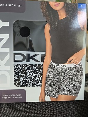 NEW! DKNY TANK AND SHORTS pajama Set,  Women's Size LARGE
