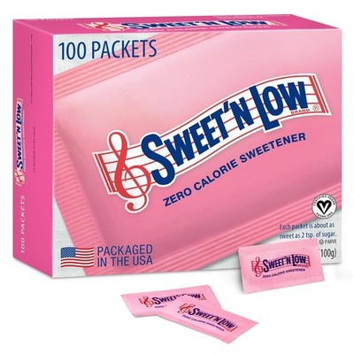 Sweet'N Low Zero Calorie Sweetener Packets, Kosher And Gluten Free,100 Ct pack 1