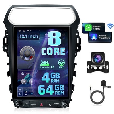 12.1'' Car Radio Tesla Screen For Ford Explorer 2011-2019 Android 13 Carplay GPS