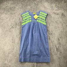 Roberta Roller Rabbit Samedi Emb Dress Womens XS Blue Aztec Embroidered Lined