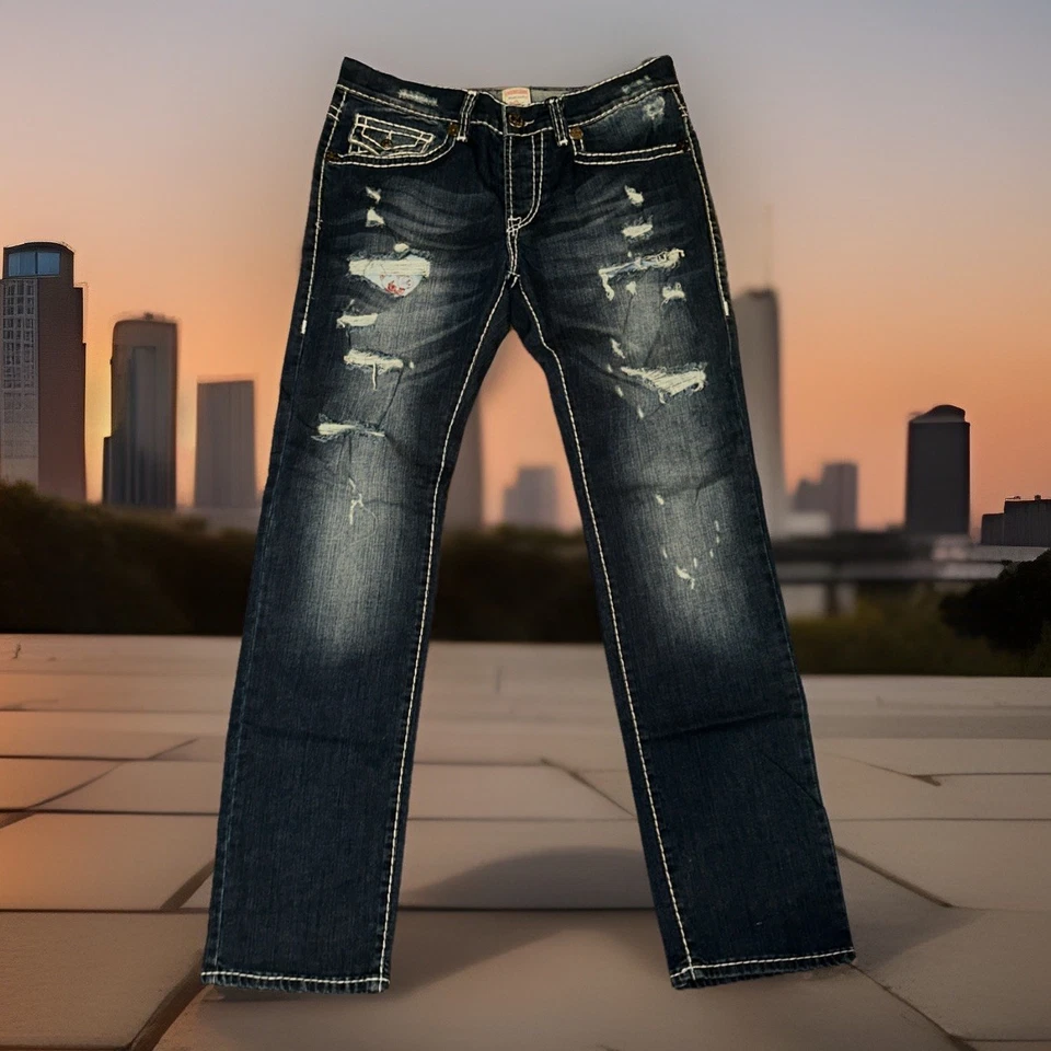 Pantalones de mezclilla azul estilo Chief Keef True Religion para hombre Ricky Super T talla 34x33 Foto 2 de 4