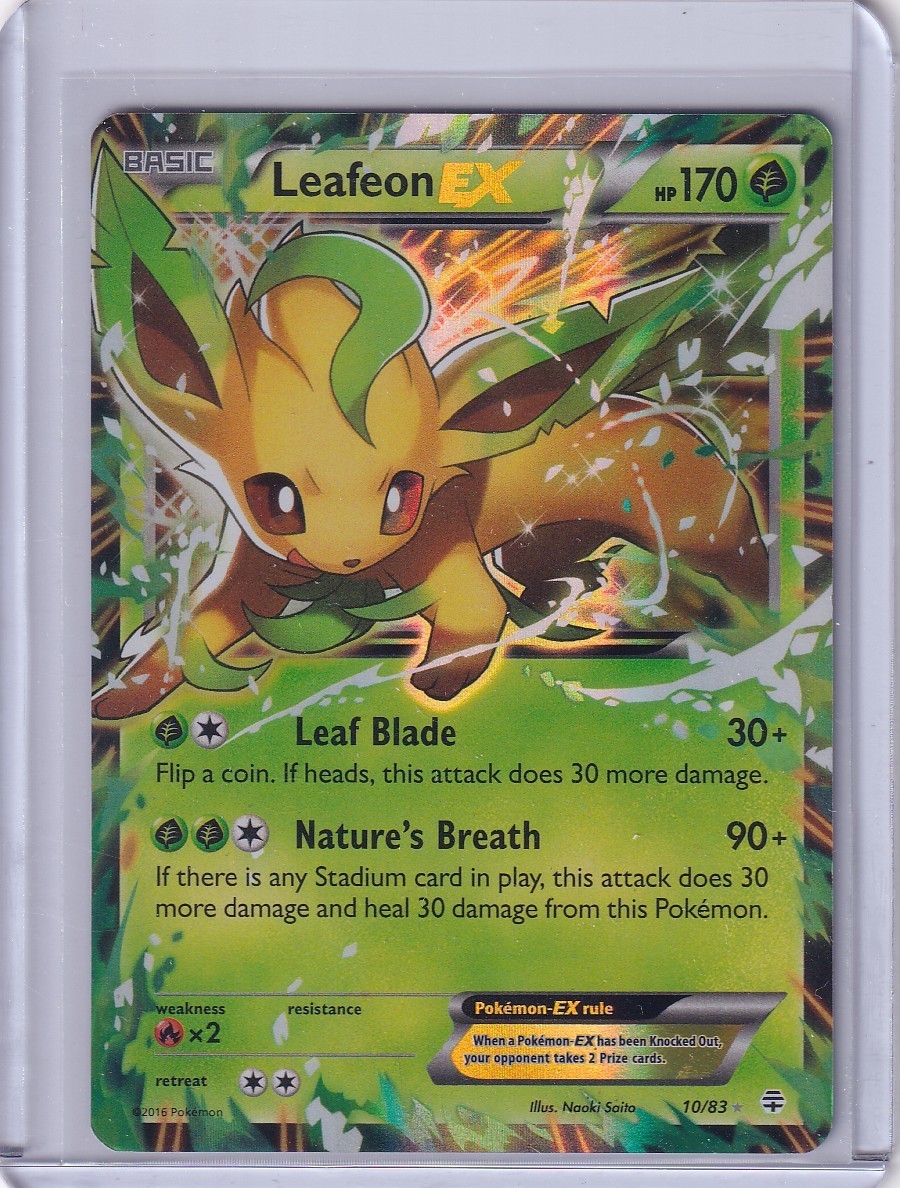 2016 Pokémon Leafeon EX Holo Ultra Rare Card 10/83 XY Generations MP