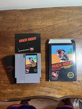 Nintendo NES Mach Rider Black Box Game 1985 CIB, 5 Screws, Unpunched