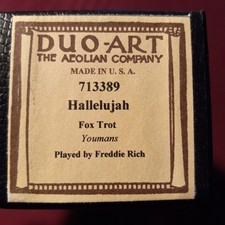 Duo-Art recut "Hallelujah" played by Freddie Rich NEVER BEEN PLAYED
