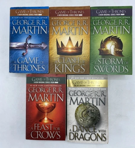 Game Of Thrones George R.R. Martin 5 Book Matched Set No Box - GOOD