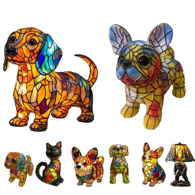 Tier Tischlampe Harz LED Tier Tischlampe Nachtbeleuchtung Hund Katze