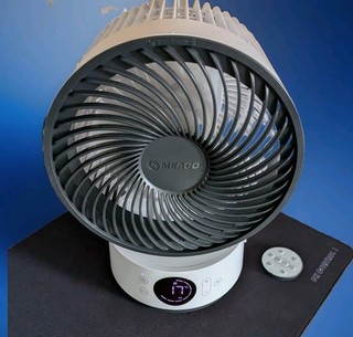 Meaco Sefte Table 6in Portable Battery Air Circulator Fan, Remote, White