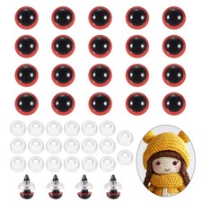 8mm Safety Eyes, 20Pcs Realistic Doll Crocheting Safety Eyes Red