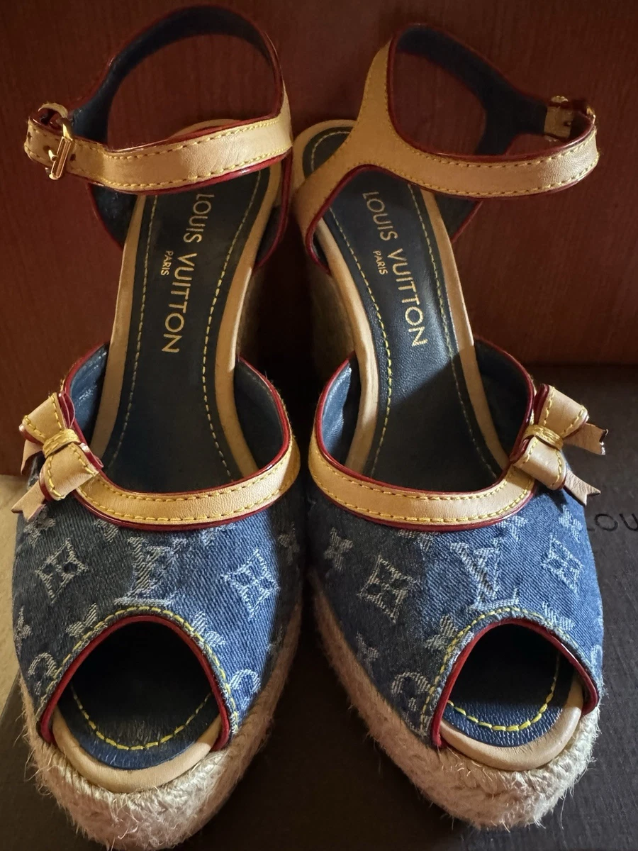 Louis Vuitton Wedge Leather Upper Sandals for Women for sale | eBay