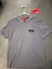 Hugo Boss Polo Mens Medium Gray 1993 Graphic