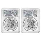2pc Set - 2023-S Reverse Proof $1 Morgan and Peace Dollar PCGS PR70 FS Morgan