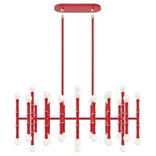 Robert Abbey Kane 42Lt Chandelier, Ruby Red/Polished Nickel - RR78