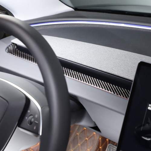 Carbon Fiber Dashboard Air Vent Panel Cover For Tesla Model 3 Highland 23-24 - Picture 6 of 19