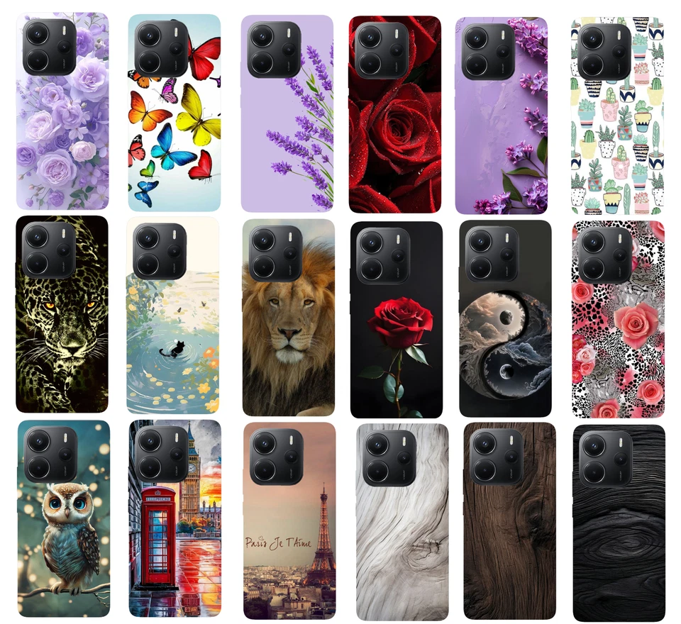 HXWAROOM Cover Custodia Per Xiaomi Redmi Note 14 5G case In TPU Silicone Morbida Fantasia