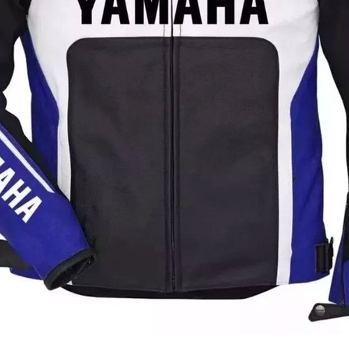 Yamaha Racing Leather Jacket for Men Motorcycle Biker Gear CE Armored Replica - Picture 5 of 7
