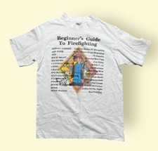 Vintage T Shirt Beginner  s Guide To Firefighting 1990s Men  s Large White Vtg