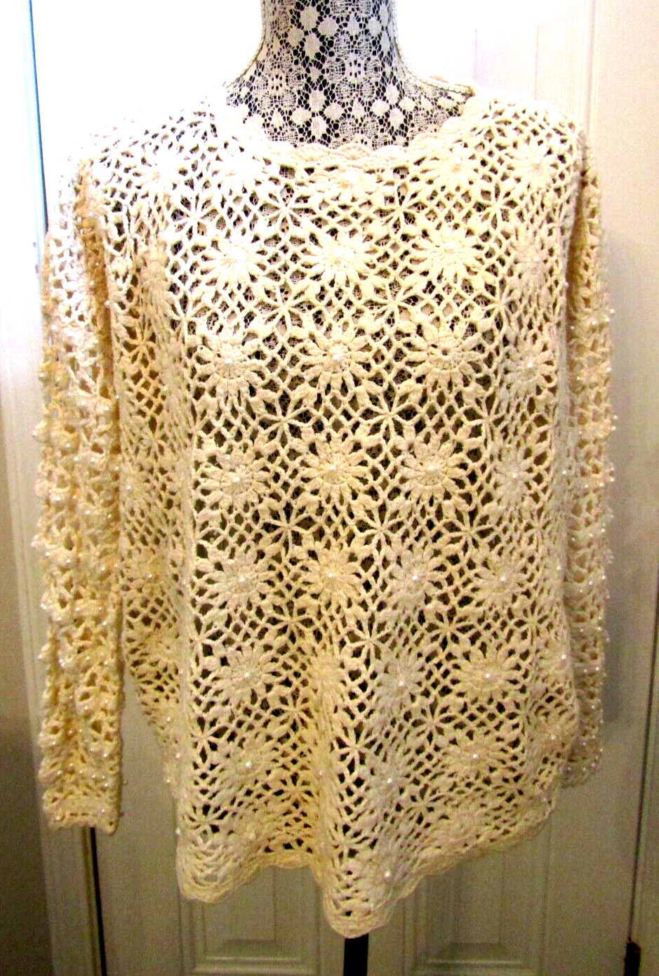 Vintage  Knitting Needles Sweater Crochet Faux Pe… - image 1