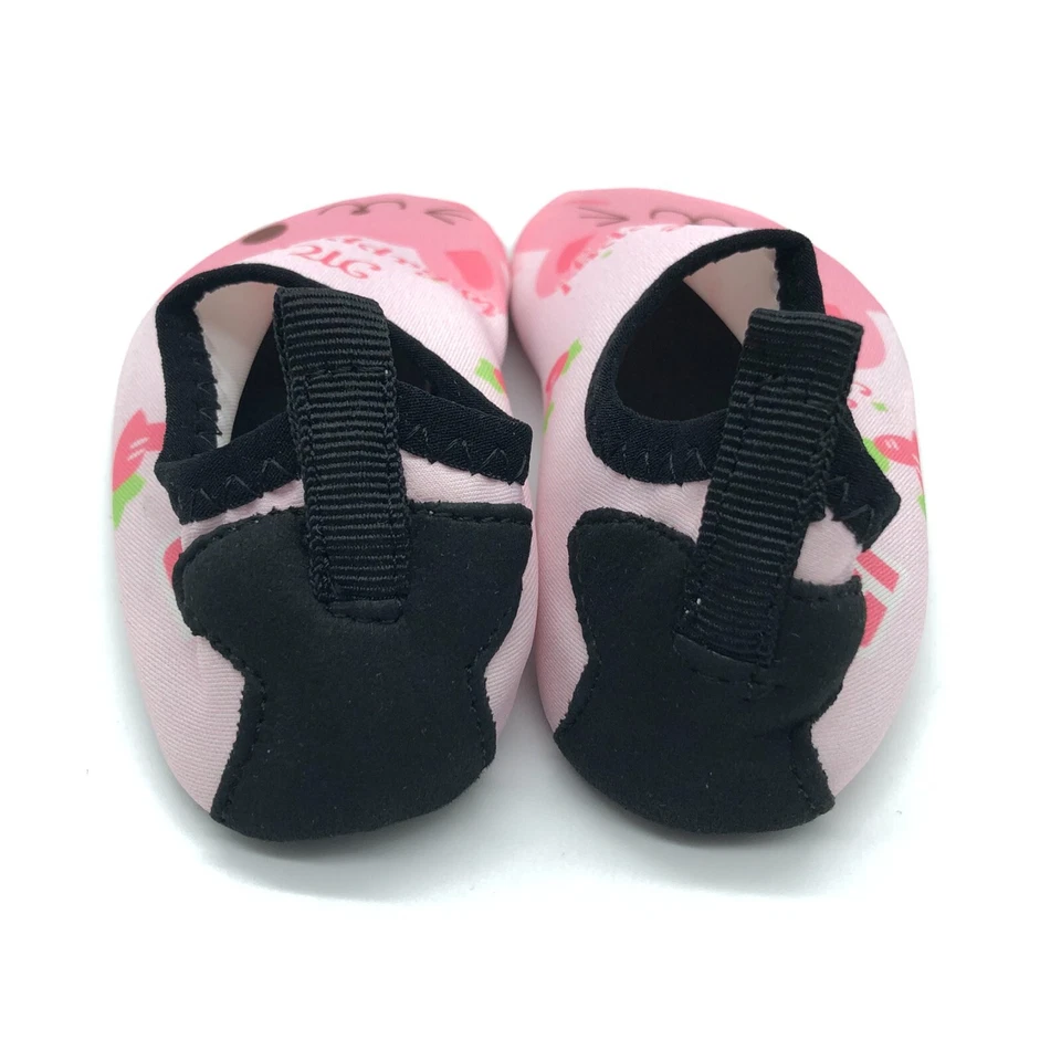 Zapatos de agua para niñas tela livianos conejito mi nombre es feliz rosa 22/23 EE. UU. 6/7 Foto 3 de 4