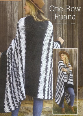 CROCHET PATTERN ONLY,,,One Row Ruana...EASY...A Simple Rectangle