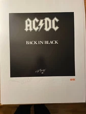ACDC Back In Black Art Print Lithograph Official Poster Hand Signed Angus Young