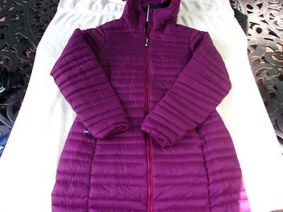 NWT Stio insulated hooded Down Parka Jacket, womens S, M, 800 fill power, violet