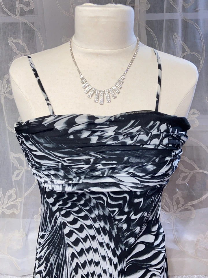 Maxi Vestido de Noche David Meister Vintage Talla 2, Gasa, Y2K De Colección Años 90 WOW Foto 3 de 4