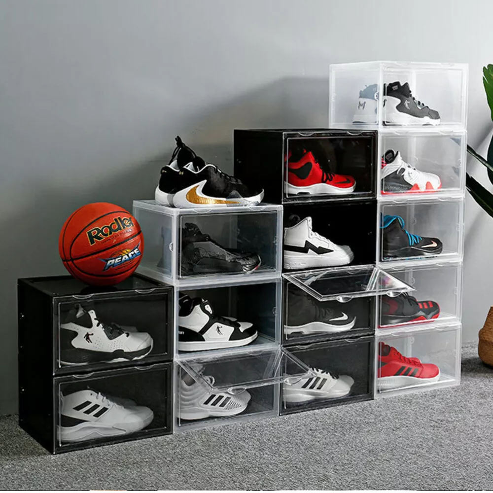 Shoe Storage Box, Clear Plastic Stackable Shoe Organizer for Closet, Shoe  Sneaker Containers Bins Holders Fit up to Size 13 - China Shoe Storage  Boxes and Shoe Organizer price