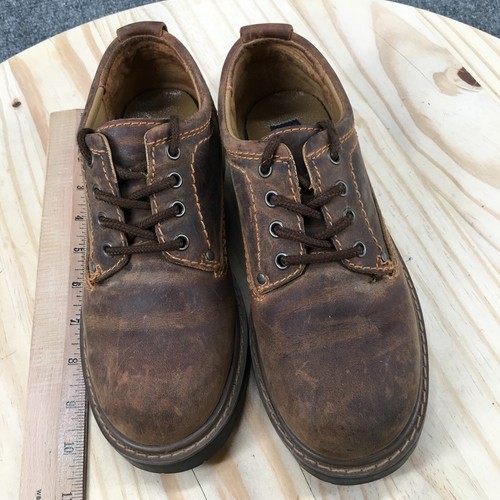 Roundtree & Yorke Shoes Youth 4 Casual Oxford Brown Leather Lace Up Round Toe - Picture 5 of 18