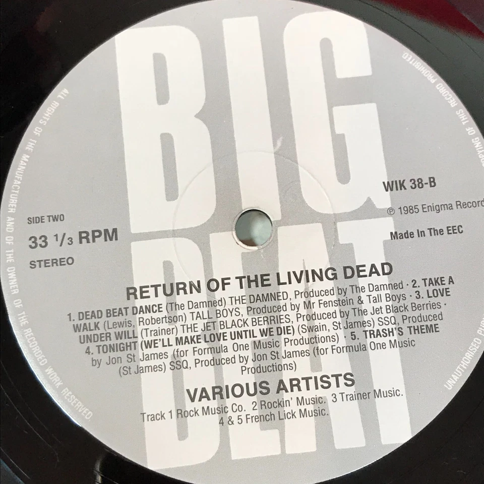 ORIGINAL SOUNDTRACK The Return Of The Living Dead 1985 UK vinyl LP Cramps Damned - Image 4 of 4