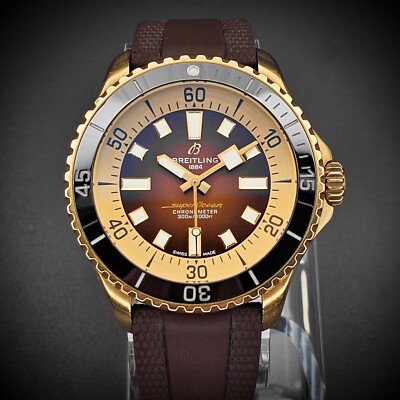 BREITLING Superocean Automatic 44MM Brown Rubber Men's Watch N17376201Q1S1