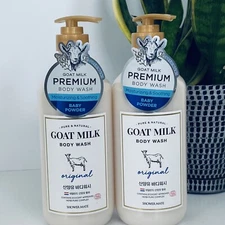 Shower Mate Baby Powder Goat Milk Body Wash Original 2 Bottle 27.FLoz Each New