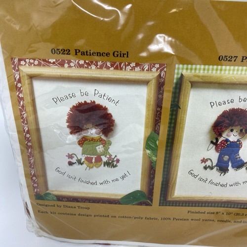 Vintage The Creative Circle Patience Girl Crewel Embroidery 522 New Sealed 1979 - Picture 4 of 5