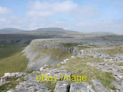 Photo 6x4 Moughton Scar Horton in Ribblesdale Ingleborough in the backgro c2007