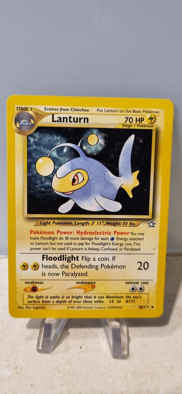 Lanturn 38/111 Neo Genesis Unlimited Pokemon Card NM