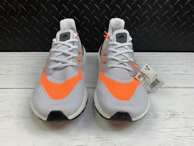 Adidas men's ultraboost 21 running shoes 'Grey Screaming Orange