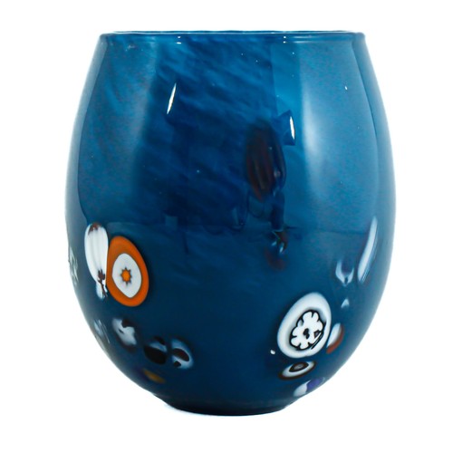 Blue Murano Glass Drinking Tumbler Millefiori Venice - Picture 3 of 5