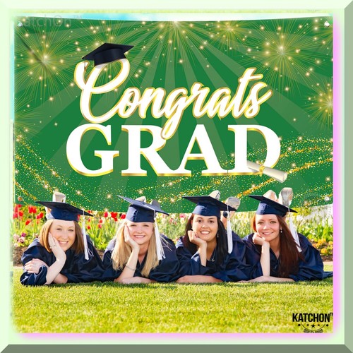 2024 Green & Gold Grad Banner: Celebrate Cl of 2024 with this Engaging 72x44 Inc - 第 3/7 張圖片