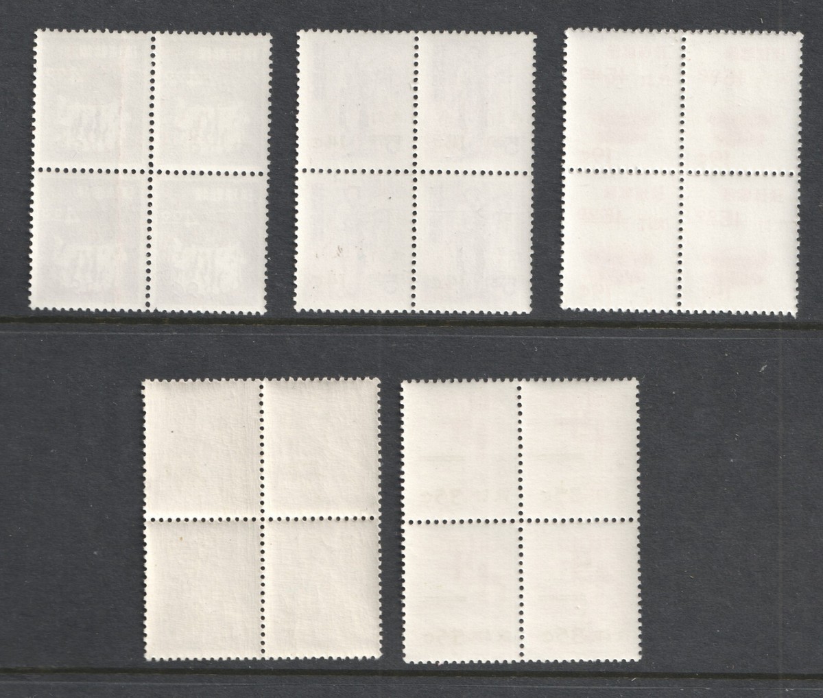 JAPAN RYUKYUS Blocks of 4 Sc#C19-23 1960 US Currency Overprint MNH