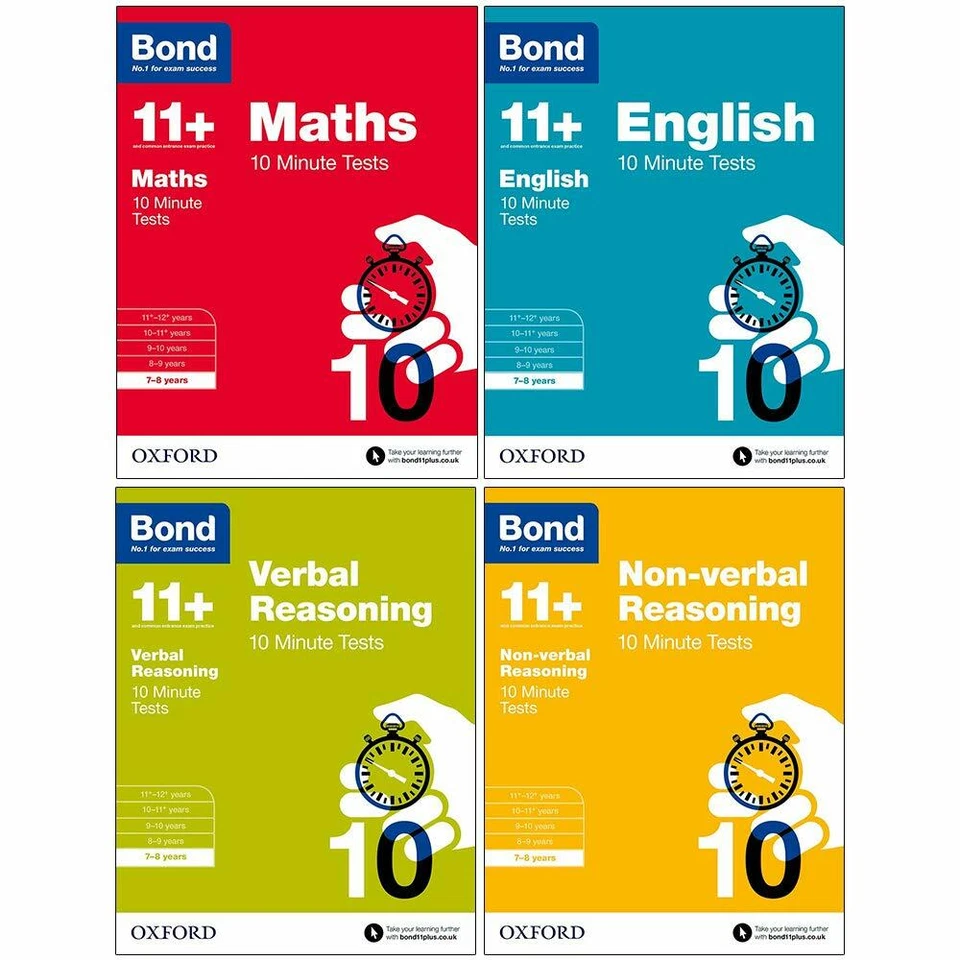 Bond 11+ Maths English 10 Minute Tests For Ages 7-8 Verbal Reasoning, Non-Verbal