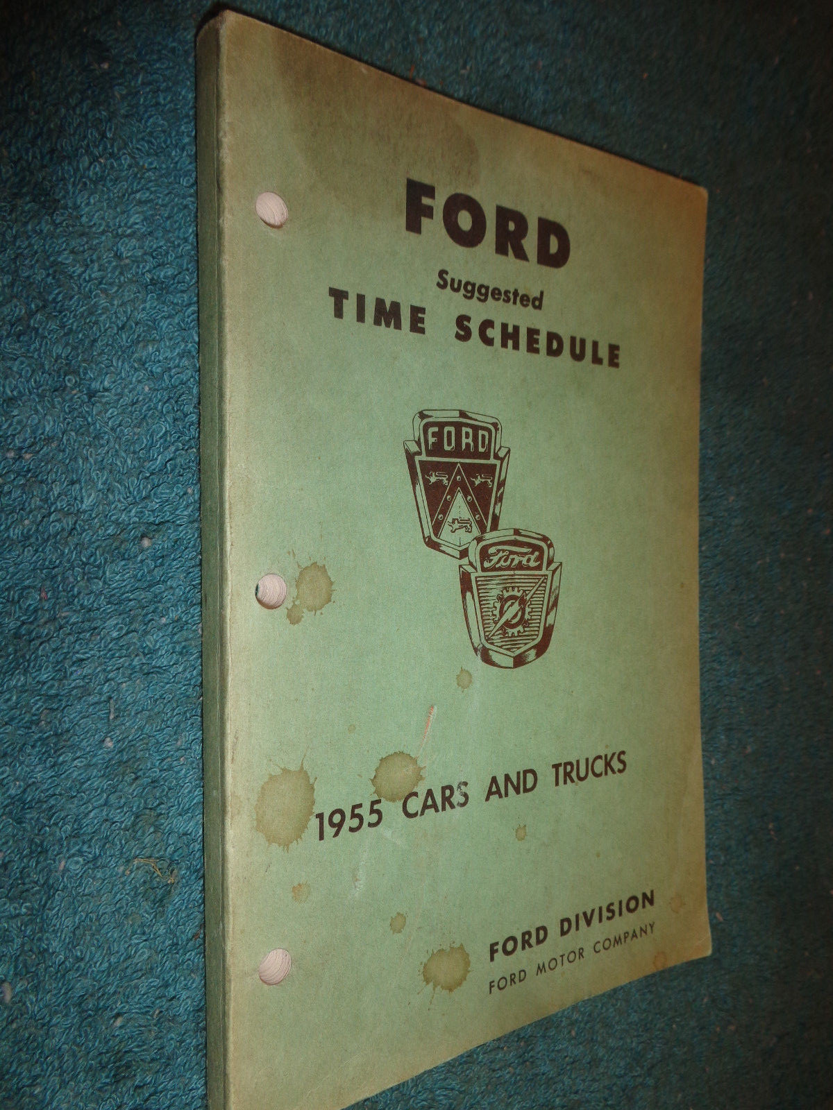 1955 FORD CAR / T-BIRD / TRUCK / FLAT-RATE MANUAL / ORIGINAL SERVICE TIMES BOOK