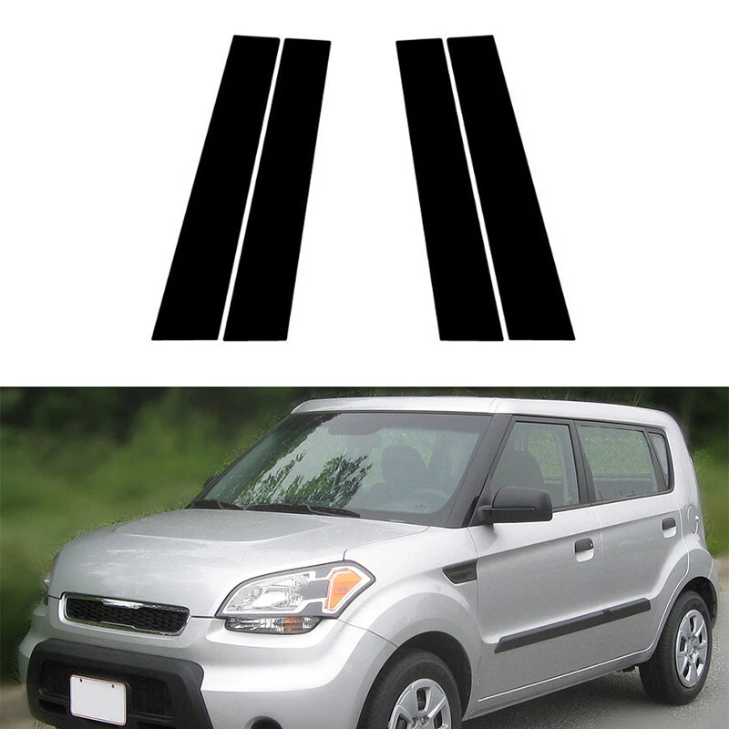 4Pcs Gloss Black Pillar Post Door Window Trim For Kia Soul 2010 2011 2012 2013 Foto 2 de 4