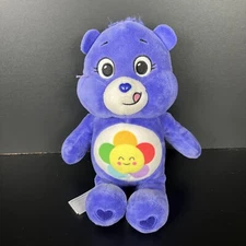 Care Bears Basic Fun Plush Toy 10" Purple Smiling Flower Sunflower Bear 2020