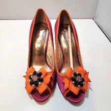 Poetic Licence London Design Asylum Dazzling 3.5" High Heel Slip On Shoe Size 7M