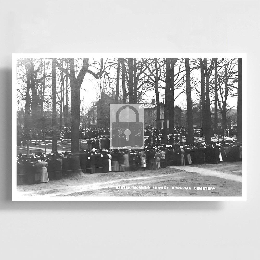 Easter Morning Service Moravian Cemetery Winston Salem North Carolina NC Reprint