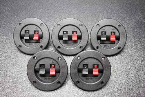 (5) PCS CIRCLE SPEAKER JACK TERMINAL CUP SCREW SUBWOOFER BOX SUB SPRING TCRS - Picture 1 of 3