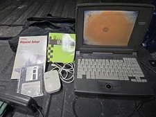 Compaq Contura 430C Vintage Laptop + Charger Users Manual Mouse Original Floppy